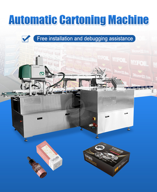 Fully Automatic Cartoning Machine PLC Touch Screen Control for Cosmetic/Food Box Packing Machine