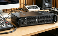 Boîtier d'interface audio numérique 16 canaux avec suppresseur de rétroaction, carte son USB pour système de sonorisation de salle de conférence