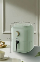 Friteuse à air électrique moderne de haute qualité, capacité 3.1-4.0L, panneau à bouton carré en plastique, fonction sans huile, usage domestique, pour la cuisson