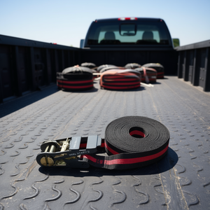 Correa de trinquete 424 N5 de 1 pulgada x 25 pies, negra con franja roja, de alta resistencia para remolque y transporte seguro de carga - Product Image 3