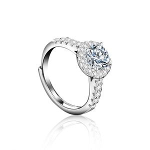 1ct Diamond Zircon Sparkling Open <b>Adjustable</b> Wedding Engagement <b>Ring</b> Non-Fade Bridal Finger <b>Ring</b> Wedding Jewelry - Product Image 5