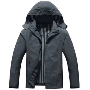 Veste de pluie pour hommes, grande taille, de Ski, avec capuche amovible, doublure polaire, imperméable, chauffage, personnalisable