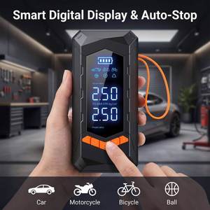 Pompe à air sans fil cylindrique de 20 mm, pompe à air numérique 11,1 V, batterie 3x2000 mAh, banque d'alimentation, lumière SOS, gonfleur de pneus de voiture - Product Image 4
