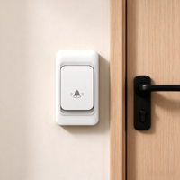 Bel Pintu Nirkabel Kinetik Tanpa Baterai IP44 Tahan Air Jarak 150m RF433 Colokan EU US UK Kit Jarak Nirkabel untuk Keamanan Rumah