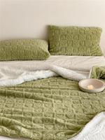 1.5*2M hiver coeur motif doux épaissi respirant corail tissu couverture plaine Jacquard sieste couverture pour lit canapé