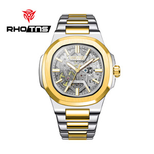 RHOTNS 5045 <span class=keywords><strong>Montre</strong></span> mécanique pour homme de haute qualité, étanche, dorée, mode, luxe - Product Image 4