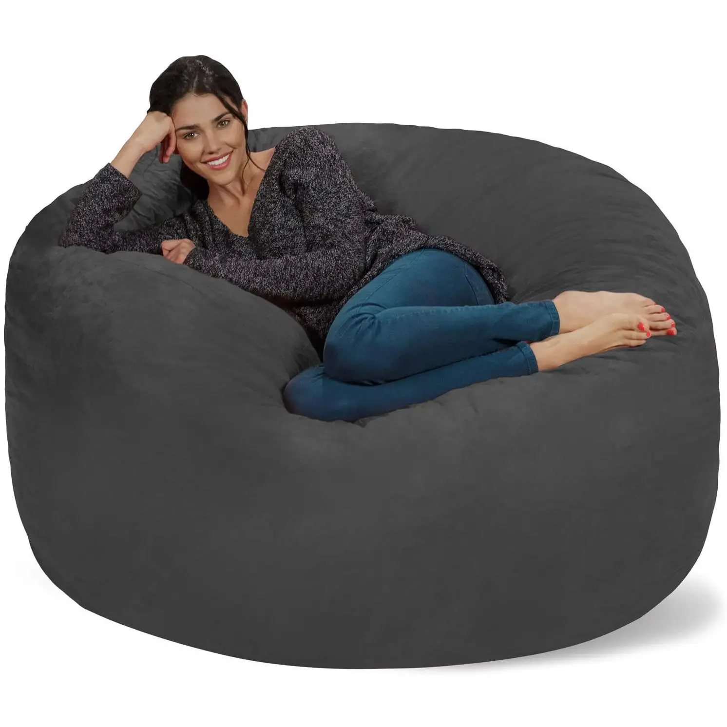 ISTARPRO PRESENTES Bean Bag Cadeira Cobertura de tecido de camurça gigante sem enchimento Móveis cama Big Sofá-cama 7ft beanbag Tampa sofás da sala