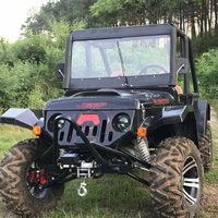 Vente promotionnelle : Mini Jeep 4 places, design rouge et noir, buggy de plage, 300cc, 4 roues motrices, essence