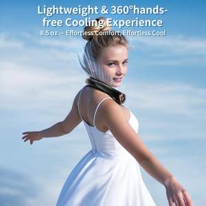 Ventilador de Cuello USB Portátil de 4000 mAh, Mini Ventilador Eléctrico de Refrigeración sin Aspas, Manos Libres - Product Image 4