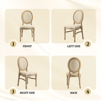 Chaise de banquet empilable en bois massif de style classique personnalisé pour hôtel, restaurant, mariage et événements