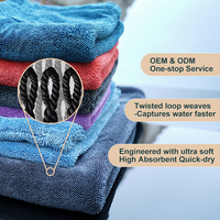 Serviettes de séchage en microfibre personnalisées avec logo, colorées, pour le lavage et le nettoyage des voitures, vente en gros