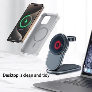Caricatore Wireless Magnetico Qi2 3 in 1, Stazione di Ricarica Rapida 15W, Dock Pieghevole da Scrivania Compatto per iPhone, Watch e AirPods - Product Image 2