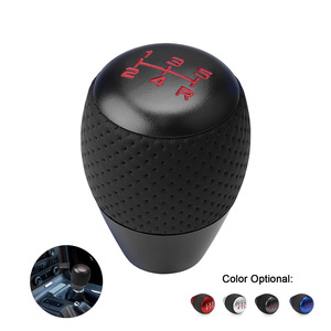 Car Gear <b>Shift</b> <b>Knob</b> Manual Leather Top Ergonomic Black Red Blue Silver Universal Fit - Product Image 4