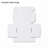 Boîte cadeau pliable blanche XS à profil bas avec couvercle à charnière pour emballage de détail, cadeaux saisonniers, commandes personnalisées, présentation de marque