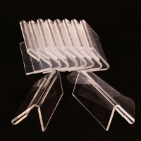 Support de présentation en acrylique en forme de L, 4x2 cm, écologique, personnalisable, avec support transparent pour cartes de prix, étiquettes et marqueurs nominatifs