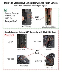 สายชาร์จถ่ายโอนภาพถ่ายสาย USB UC-E6สำหรับ <span class=keywords><strong>Nikon</strong></span> <span class=keywords><strong>COOLPIX</strong></span> DSLR - Product Image 2