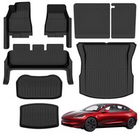 Alfombrillas de coche 7D TPE para Model 3 Highland, juego completo de 8 piezas, revestimiento para maletero y maletero delantero, protector de umbral de puerta y respaldo de asiento, kit impermeable