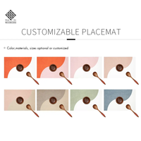 Set de table rectangulaire décoratif en PVC et cuir, imperméable, résistant à l'huile, pour la maison et les mariages