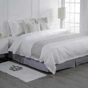 Cotone egiziano 4 Pcs Set di Biancheria Da Letto Francese Della Regina King Size Duvet Copertura Piana Letto Lenzuola di Lino