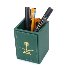 Pofeis – Ensemble d'accessoires d'organisation de bureau en cuir vert foncé pour la maison et le bureau, vente en gros - Product Image 4