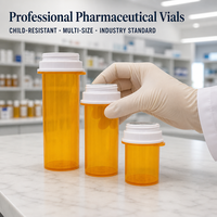Ventes en gros de flacons de pharmacie en plastique résistants aux enfants 8DR 13DR 16DR 18DR 20DR 60DR, pots vides de 30 ml pour pilules, échantillon gratuit inclus