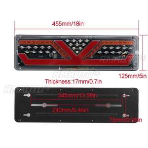 2PCS Feux arrière dynamiques à défilement 24V pour camion, remorque, caravane, fourgonnette - Product Image 5