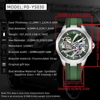 Montre mécanique de luxe pour homme PAGANI DESIGN YS030 Alien Hollow Tourbillon, mouvement transparent en silicone luminescent, saphir