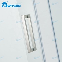 Weisdon Cabine de douche en forme de diamant avec cadre en acier inoxydable Charnières en verre trempé Cabine de douche pivotante