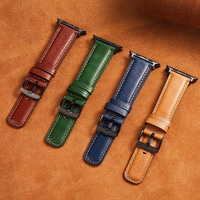 Bracelet de montre vintage en cuir véritable, bracelet de remplacement classique
