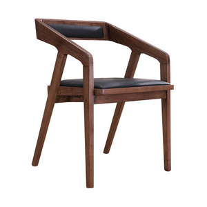 Sedia da Pranzo <span class=keywords><strong>in</strong></span> <span class=keywords><strong>Legno</strong></span> Massello di Noce, Stile Nordico Minimalista, Colore Nero, Mobili per Sala da Pranzo a Prezzo Scontato - Product Image 2
