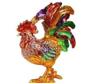 FengShui, artesanías <span class=keywords><strong>de</strong></span> Metal, esmalte <span class=keywords><strong>de</strong></span> peltre, cristales completos, caja <span class=keywords><strong>de</strong></span> regalo <span class=keywords><strong>de</strong></span> joyería <span class=keywords><strong>de</strong></span> <span class=keywords><strong>gallo</strong></span>, regalos <span class=keywords><strong>de</strong></span> recuerdo real, joyería <span class=keywords><strong>de</strong></span> animales, caja <span class=keywords><strong>de</strong></span> baratija - Product Image 1