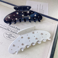 CHUJIAN Pinces à cheveux de luxe en acétate, grandes pinces requin colorées avec strass, style vintage français, vente en gros