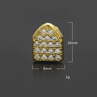 Accessoires pour hommes Bijoux luxe en laiton deux tons Hip Hop Bling Iced Out Grillz pour dents Grilles à une dent incrustées de zircons