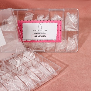 500 faux ongles carrés et en forme de stiletto, pointes souples coniques en PMMA, couvre-ongles en gel UV, boîte pour usage créatif DIY en salon - Product Image 1