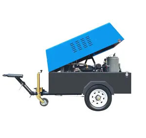 20 Bar High Pressure Mobile Air Compressor Diesel Engine Screw Air Compressor with Wheels for Sale