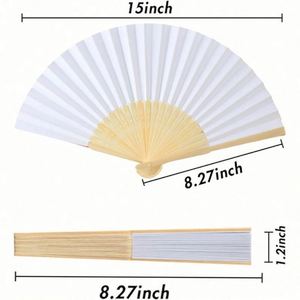 Abanicos Plegables de Bambú Ecológicos Personalizados para Bodas, Pedidos al por Mayor, Impresión de Logotipo/Texto/Patrón, Decoraciones para Fiestas, Recuerdos - Product Image 2