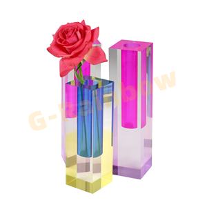 <span class=keywords><strong>Vase</strong></span> à fleurs <span class=keywords><strong>en</strong></span> acrylique coloré profondeur personnalisée porte-fleurs <span class=keywords><strong>en</strong></span> lucite décoration de bureau à domicile - Product Image 3