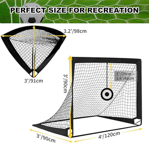 เป้าหมายการฝึกพับได้ง่าย4Ft x 3Ft พร้อมแถบสะท้อนแสงสำหรับชุดเล่นฟุตบอลสนามหลังบ้านสำหรับเด็กครอบครัว2คน - Product Image 2