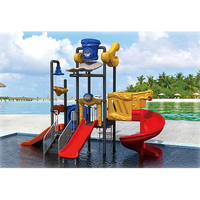 Promotion populaire : Équipement de jeux d'extérieur commercial pour parcs aquatiques, comprenant des jeux d'eau pour enfants et des toboggans aquatiques en plastique.