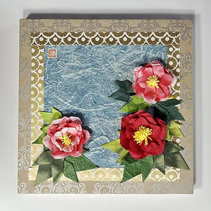 High Quality Camellia 3D Art Panel Home Decoration <b>Handmade</b> <b>Paper</b> Crafts Original Origami Toy - Product Image 1
