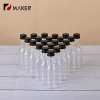 Vente en gros de bouteilles de shot en plastique PET transparentes pour alcool, jus, tequila, boissons, spiritueux, vin, 50 ml, 250 ml, 25 cl, mini, petites, avec bouchon à vis