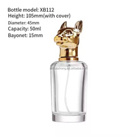 Flacon de parfum en verre du zodiaque chinois de 50ml-Diffuseur cylindrique à motif animal