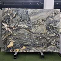 Dalle de quartzite bleu fusion naturel, pierre exotique pour comptoir de cuisine, îlot, revêtement mural et projets d'intérieur