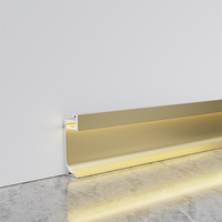 Profilé de plinthe LED encastré moderne de 5 cm de hauteur en alliage d'aluminium durable pour base de meuble de cuisine, appartement, chambre à coucher