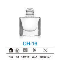 DH16 carré verre vernis à ongles bouteilles 4.5ml capacité gel/sablage Surface estampage à chaud bouchon à vis vide PP emballage diffuseur