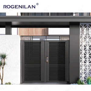 Système de sécurité intelligent électrique en aluminium avec revêtement en poudre Rogenilan, portail extérieur, ouverture de la cour, portail <span class=keywords><strong>sans</strong></span> <span class=keywords><strong>rail</strong></span>, clôture - Product Image 3