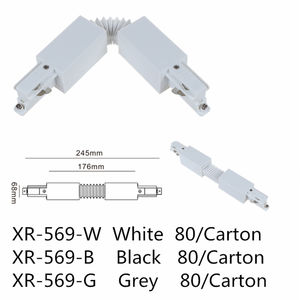 Système d'éclairage sur rail en aluminium moderne à LED pour intérieur avec connecteur flexible à 4 fils pour utilisation au bureau, 3 circuits, IRC 90 - Product Image 3