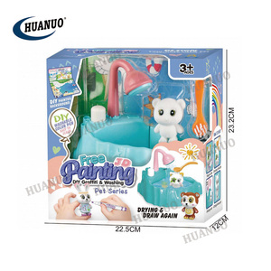 DIYペインティングクラフトキット再利用可能な着色動物ペットケア落書き描画バスタブゲーム植毛ペット落書きおもちゃ - Product Image 6