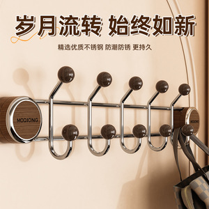 Moqiong <b>Wall</b> Mounted Coat Rack 5 <b>Hooks</b> Heavy Duty Adhesive Suction Cup Door Back Storage <b>Hook</b> - Product Image 2