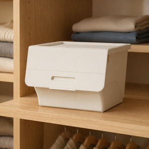 Conteneur de rangement en plastique transparent PP incassable, incliné, compatible <span class=keywords><strong>micro</strong></span>-ondes, grande capacité, <span class=keywords><strong>pour</strong></span> le stockage alimentaire dans les armoires de cuisine - Product Image 1
